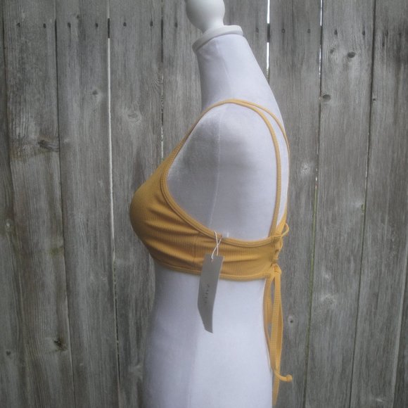 Zaful Swim Top ONLY Old Gold US Size Small NEW - Picture 3 of 6
